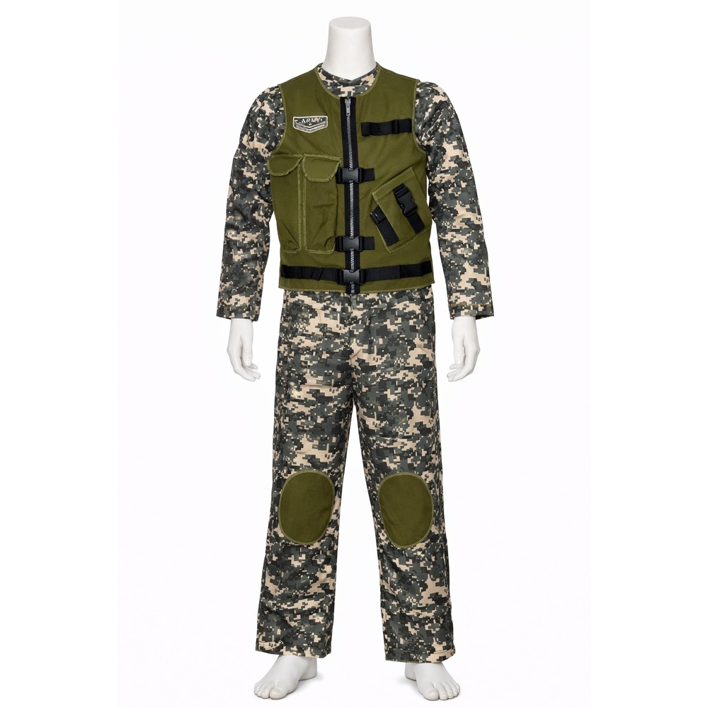 HalloweenCostumes.com Kids Army Soldier Costume‎ Digital Camo Vest Set Child S